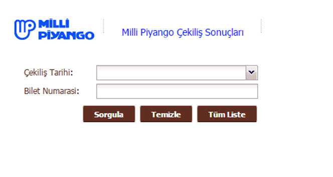 MİLLİ PİYANGO BİLET SORGULAMA