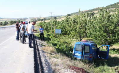 Karaman'da jandarmaya ait askeri araç kaza yaptı