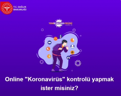 Koronavirüs kontrolü için internet sitesi