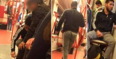 Samsun'da tramvayda yolculuk eden gençten beğenilen hareket