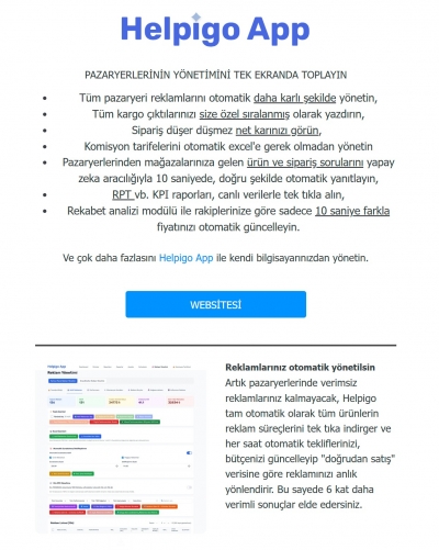Trendyol satıcıları için kar, reklam ve operasyonu tek panelde toplayan yazılım: Helpigo